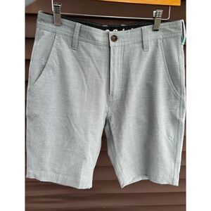 Vissla Aqua Blue Flat Front Shorts Men 29 Surf Skate Casual Beachcore Stretch
